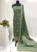 Chiffon Green Wedding Wear Hand Work Salwaar Suit